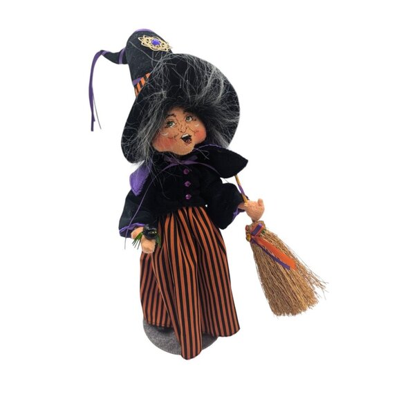 Annalee 2008 Halloween Witch w/ Spider & Broom 2009 Black Cat 11in - Picture 8 of 10